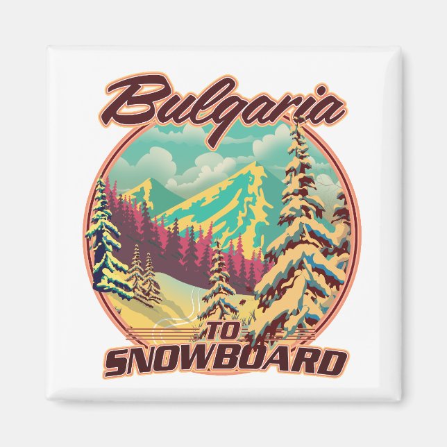 Bulgaria to Snowboard Magnet (Front)