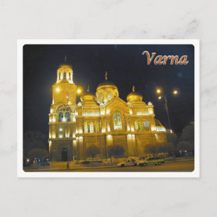 Bulgaria - Varna by night - Postcard