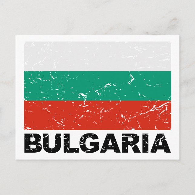 Bulgaria Vintage Flag Postcard (Front)