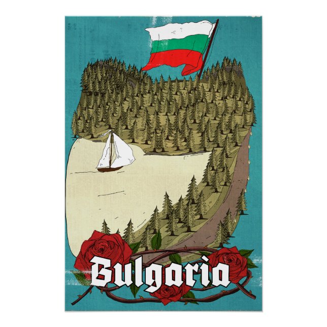 Bulgaria Vintage Travel Poster (Front)