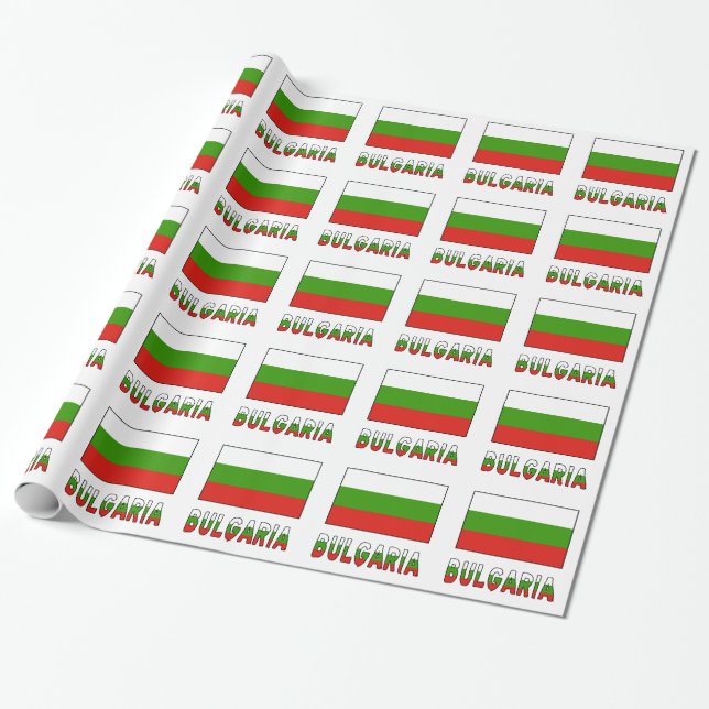 Bulgaria with Bulgarian Flag Wrapping Paper (Unrolled)