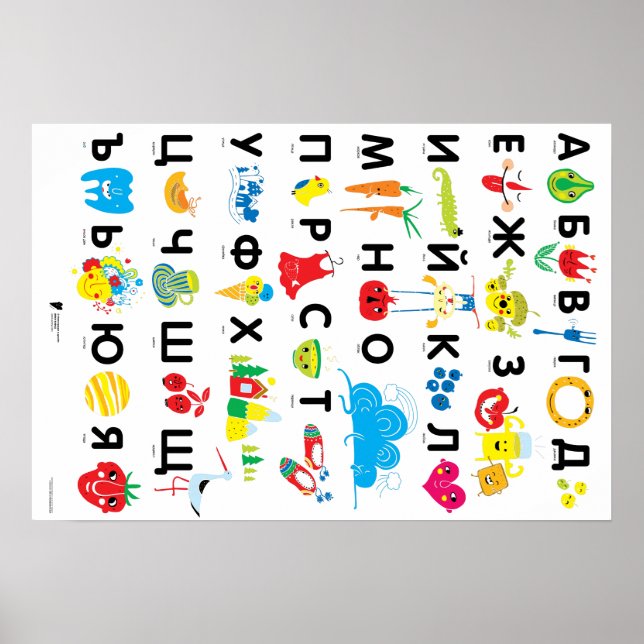 Bulgarian alphabet poster (Front)