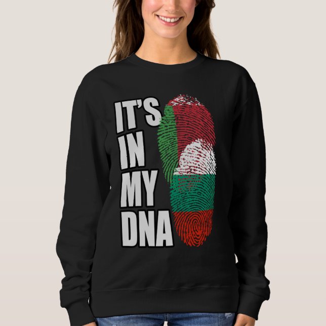 Bulgarian And Belarusian Mix DNA Flag Heritage Sweatshirt (Front)