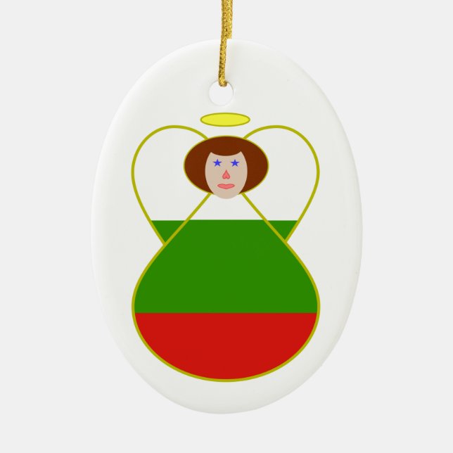 Bulgarian Angel Ceramic Tree Decoration (Front)