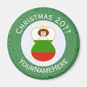 Bulgarian Angel Christmas Flag Personalised Magnet
