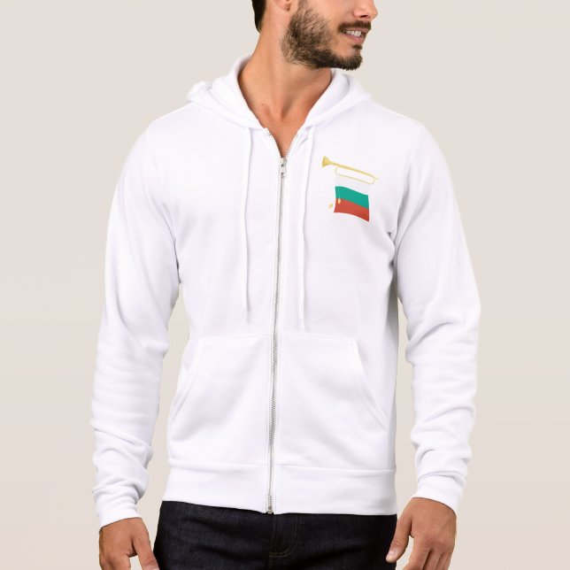 Bulgarian Flag and Bugle Hoodie (Front)