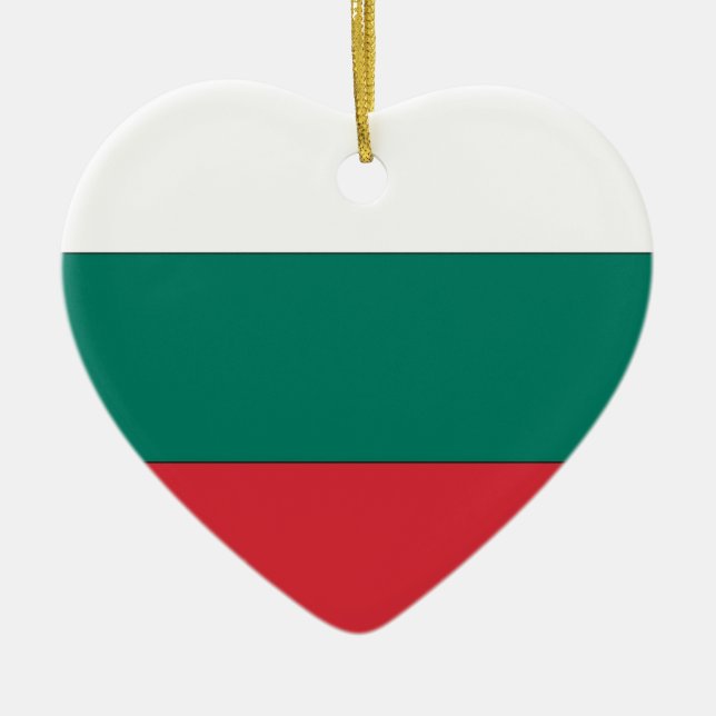 Bulgarian Flag Ceramic Tree Decoration (Front)