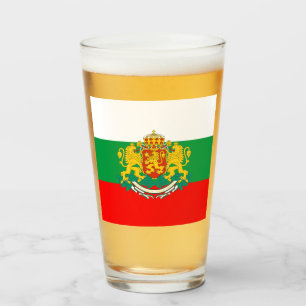 Bulgarian flag+coat of arms glass