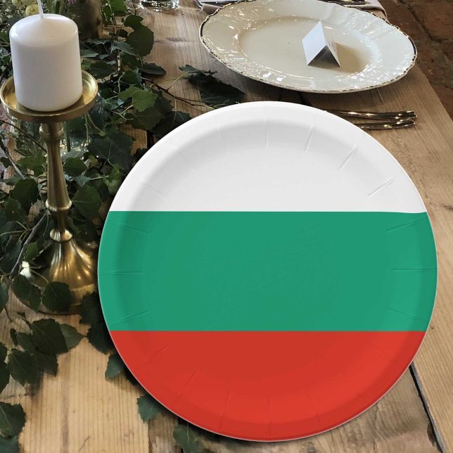 Bulgarian Flag plates, party, sports, Bulgaria Paper Plate (Creator Uploaded)