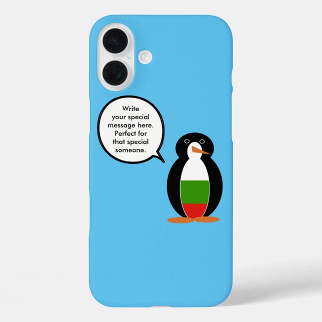 Bulgarian Flag Wildlife Penguin Personalised Gift Case-Mate iPhone Case (Back)