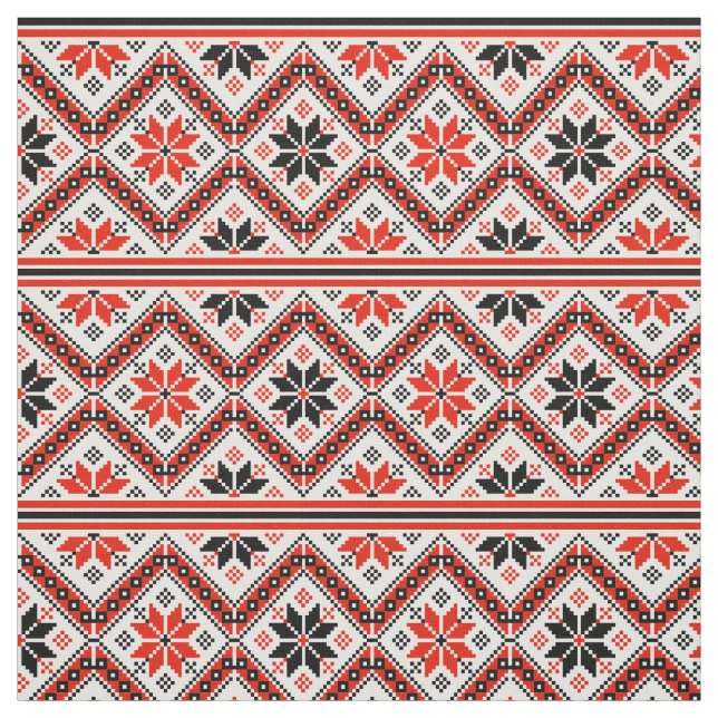 Bulgarian Flower Pattern Fabric (Swatch)