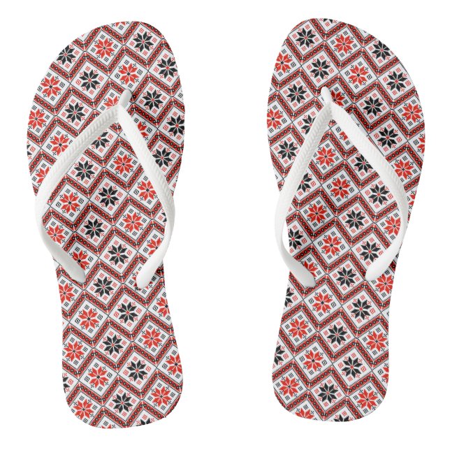 Bulgarian Flower Pattern Jandals (Footbed)