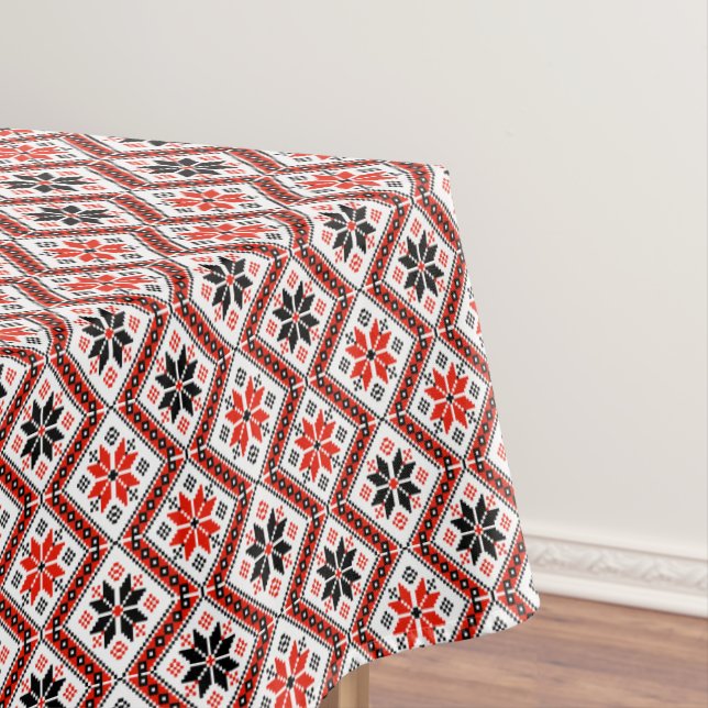 Bulgarian Flower Pattern Tablecloth (In Situ)