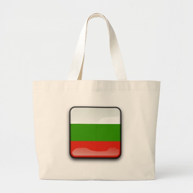 Bulgarian glossy flag large tote bag (Front)