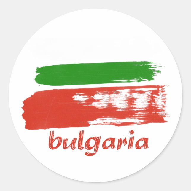 Bulgarian grunge flag design classic round sticker (Front)