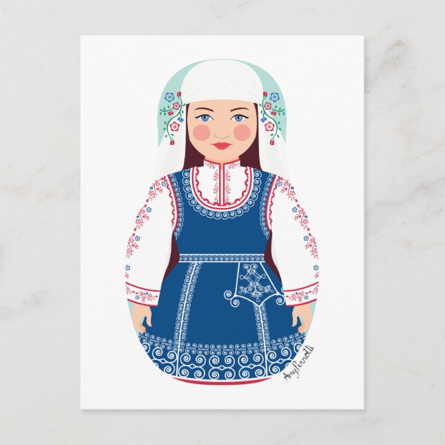 Bulgarian Matryoshka Postcard (Front)