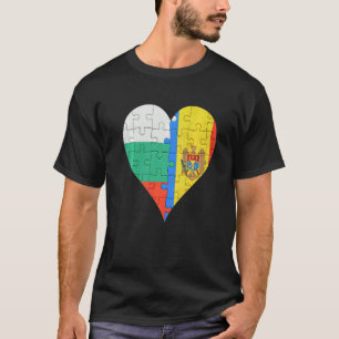 Bulgarian Moldovan Flag Heart T-Shirt
