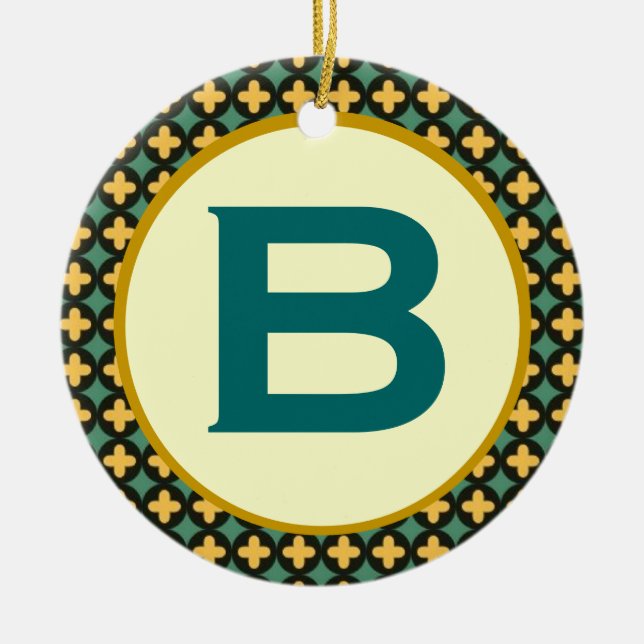 Bulgarian Orthodox Monogram Ceramic Tree Decoration (Front)