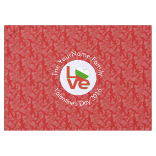 Bulgarian Red LOVE Flag Personalised  Tablecloth