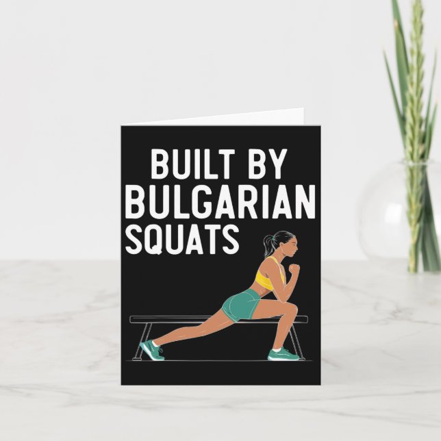Bulgarian Squat Exercise Bodybuilding Fitness Work Card (Front)