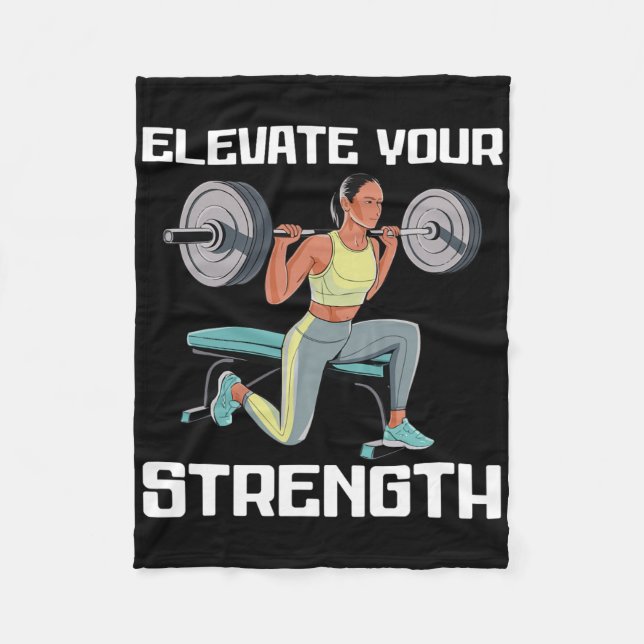 Bulgarian Squat Exercise Bodybuilding Fitness Work Fleece Blanket (Front)
