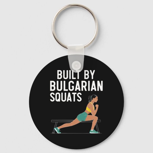 Bulgarian Squat Exercise Bodybuilding Fitness Work Key Ring (Front)