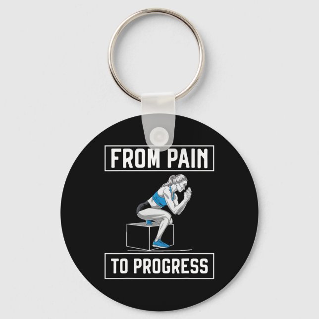 Bulgarian Squat Exercise Bodybuilding Fitness Work Key Ring (Front)
