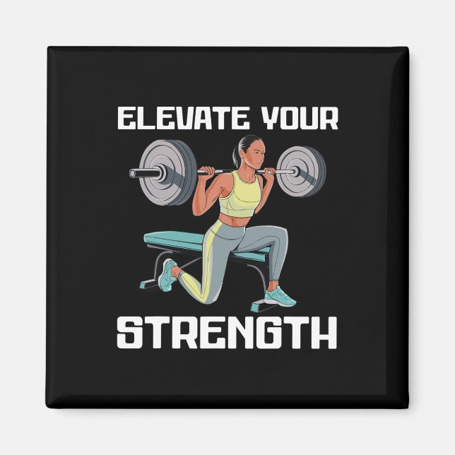 Bulgarian Squat Exercise Bodybuilding Fitness Work Magnet (Front)