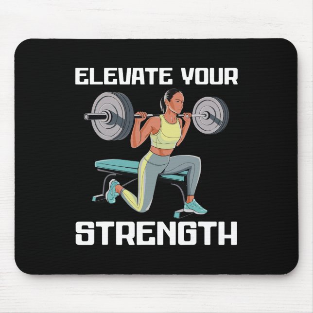 Bulgarian Squat Exercise Bodybuilding Fitness Work Mouse Pad (Front)