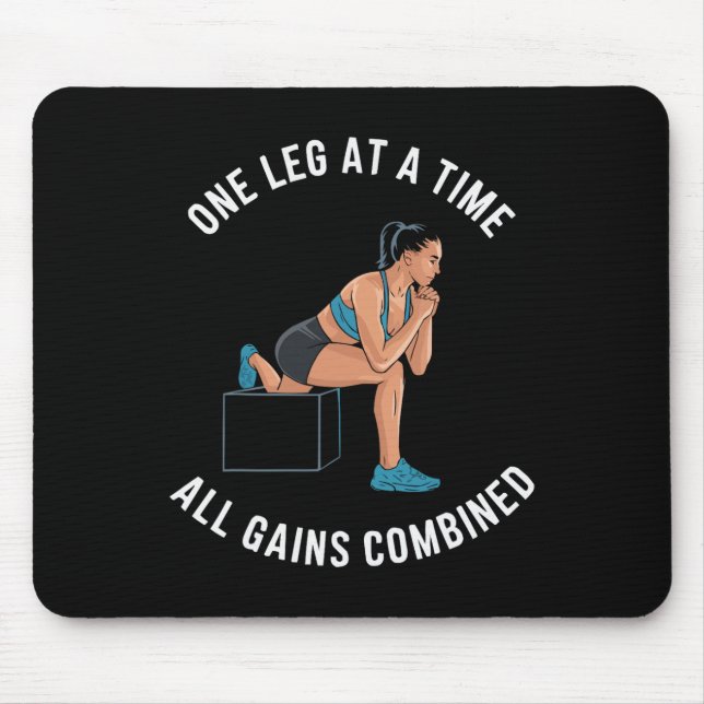 Bulgarian Squat Exercise Bodybuilding Fitness Work Mouse Pad (Front)