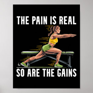 Bulgarian Squat Exercise Bodybuilding Fitness Work Poster