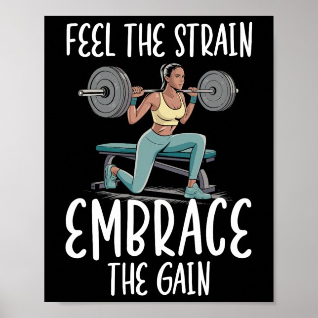 Bulgarian Squat Exercise Bodybuilding Fitness Work Poster (Front)