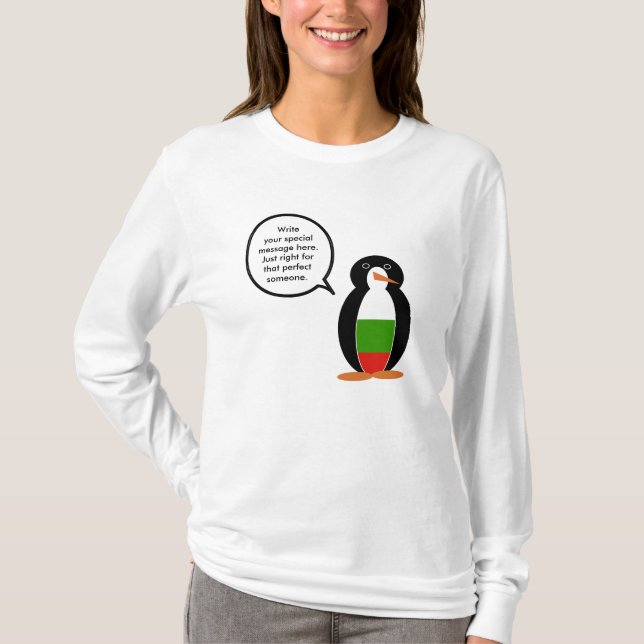 Bulgarian Talking Ms. Penguin Personalised  T-Shirt (Front)