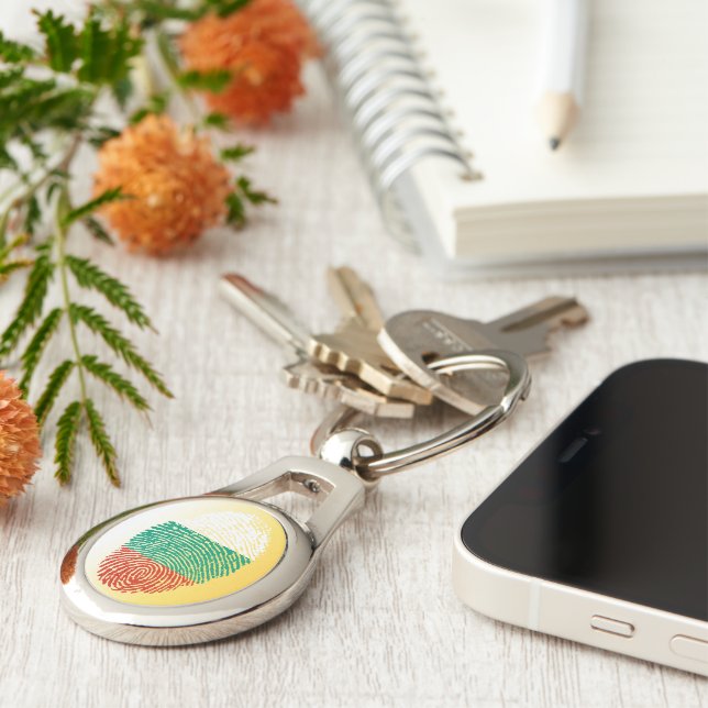 Bulgarian touch fingerprint flag key ring (Side)