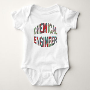 Bulging Chemical Engineer Text Baby Bodysuit