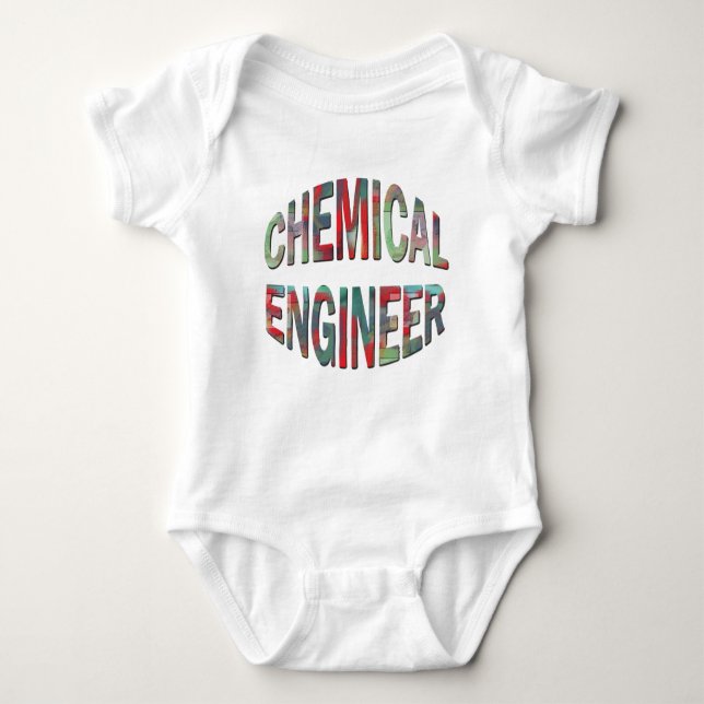 Bulging Chemical Engineer Text Baby Bodysuit (Front)