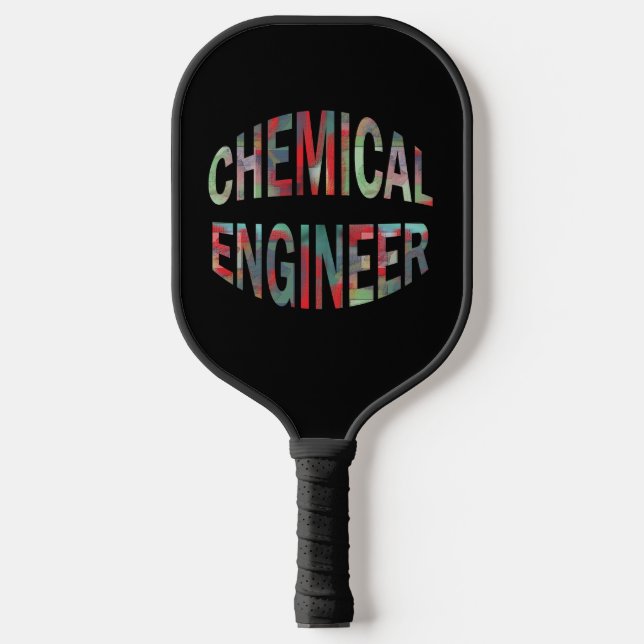 Bulging Chemical Engineer Text Pickleball Paddle (Front)