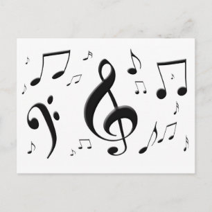 Bulging Music Notes Postcard