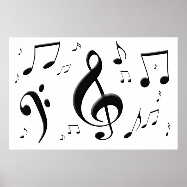 Bulging Music Notes Poster (Front)