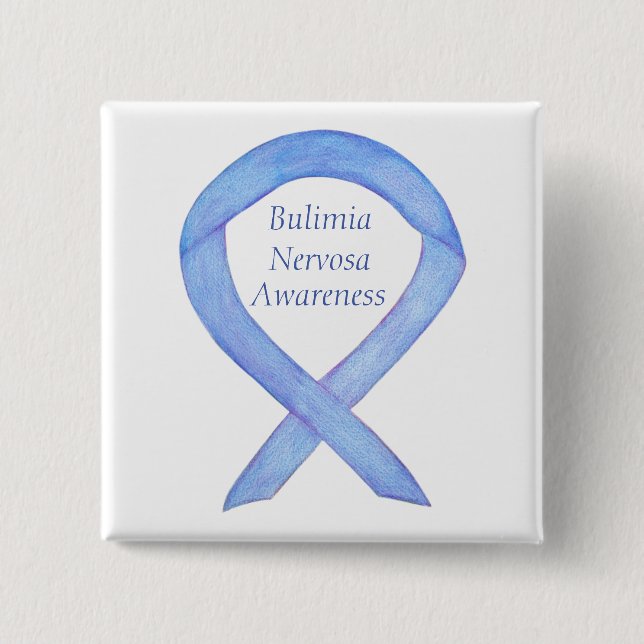 Bulimia Nervosa Awareness Ribbon Custom Pin (Front)