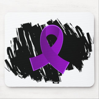 Bulimia Purple Ribbon With Scribble Mouse Pad