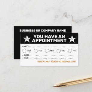 Bulk Appointment Cards (Black and White Reminders)