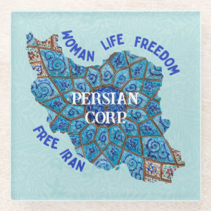 Bulk Christmas Gifts for Employees Free Iran Blue Glass Coaster