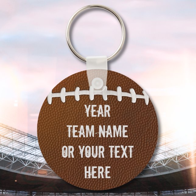 Bulk Football Keychains PERSONALIZED for Your Team (Personalized Football Team Gifts. Football bag tags. Football team gifts cheap. Football goodies.)