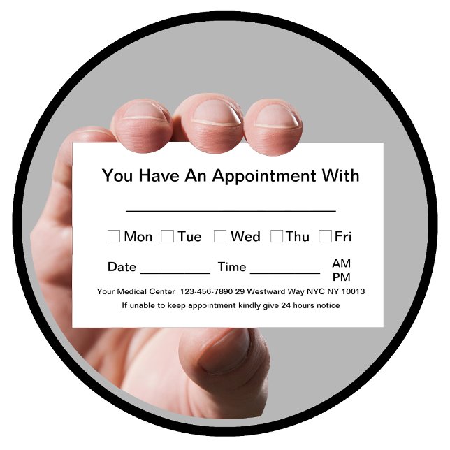Bulk Office Appointment Reminder Business Cards (Creator Uploaded)
