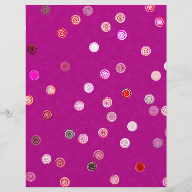 Bulk - Pink Twisty Polka Dot Spiral Scrap Paper (Front)