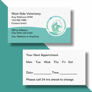 Bulk Veterinary Appointment Business Cards Modern