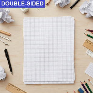 Bulk White Blank Ruled Grid Papers (Inch Squares) Custom Letterhead