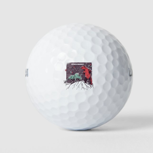 Bull and Bear Day Traders Gift Golf Balls (Front)