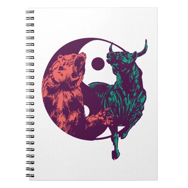 Bull and Bear Day Traders Gift Notebook (Front)